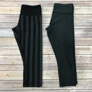2 Pairs of Lululemon Under Wunder Crops